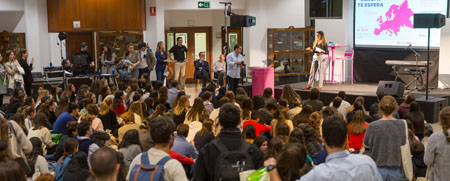 On 24 October Career Services organised the #EuropaTeEspera event in which students and alumni of the University of Navarra learned about the benefits of the partnership with Jobteaser (Photo: Manuel Castells).